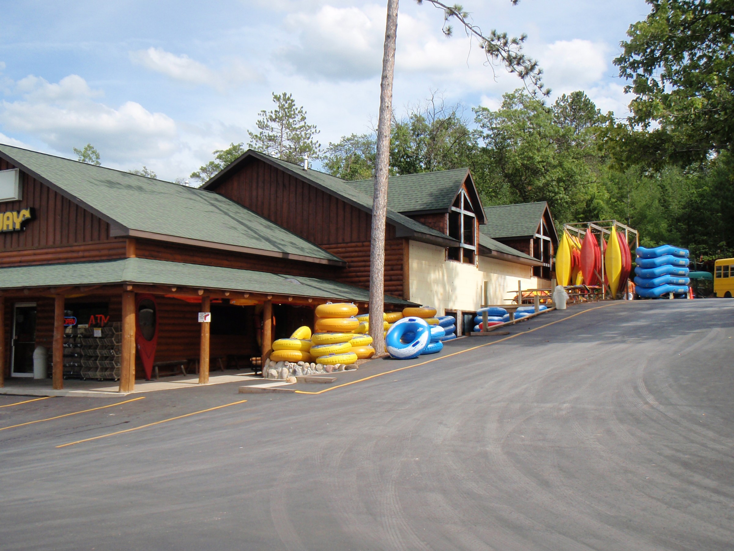 a group of people in a parking lot