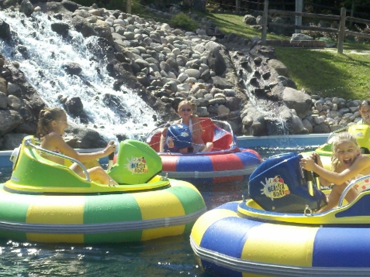 a raft with a toy car